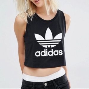 Adidas black crop top